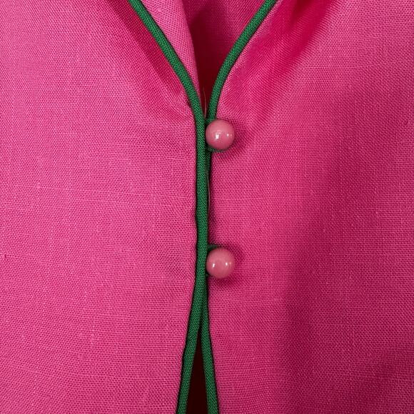 ✨Vintage 70s/80s Pink & Green sun summer‎ dress & jacket with tags Perwinkle 10 - Picture 11 of 13